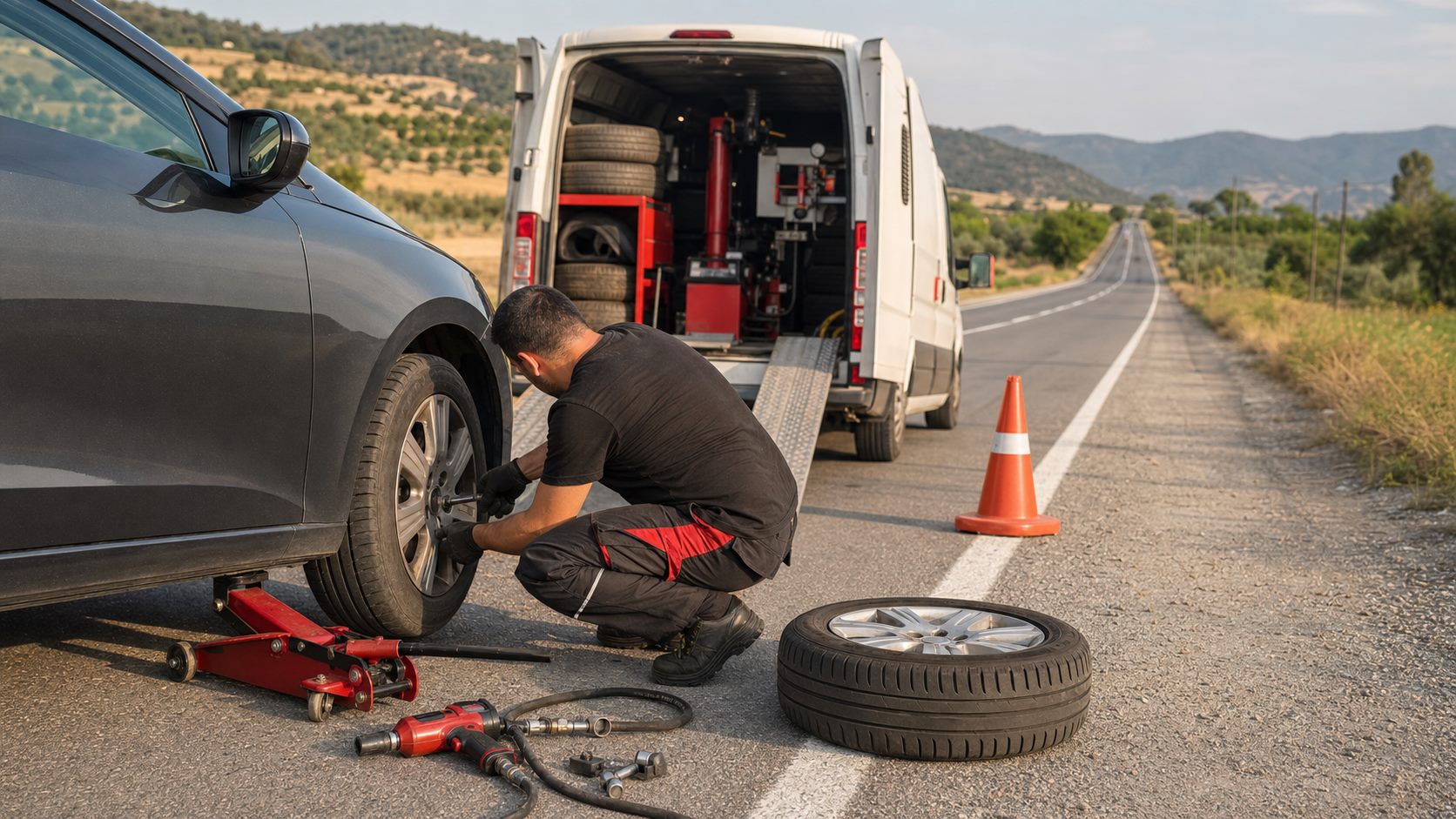 Oto lastik yol servisi görseli